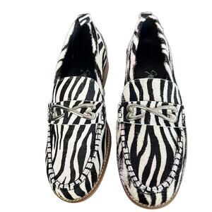 NWOT Etta Grove Women's‎ Zebra calf hair Print Loafers Size 9 Multicolor Flats